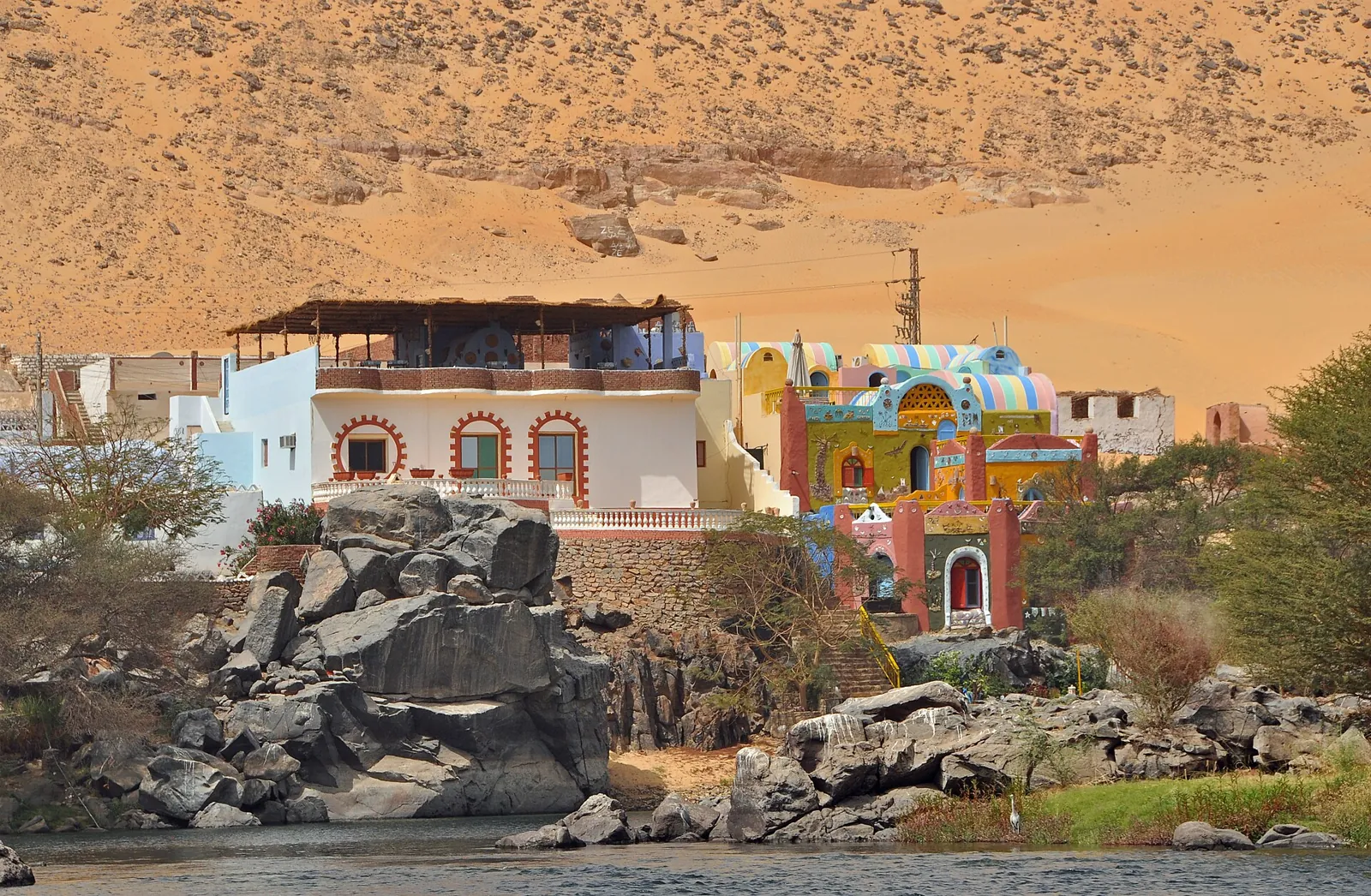 Painted Nubian houses on the West Bank, at Gharb Soheil