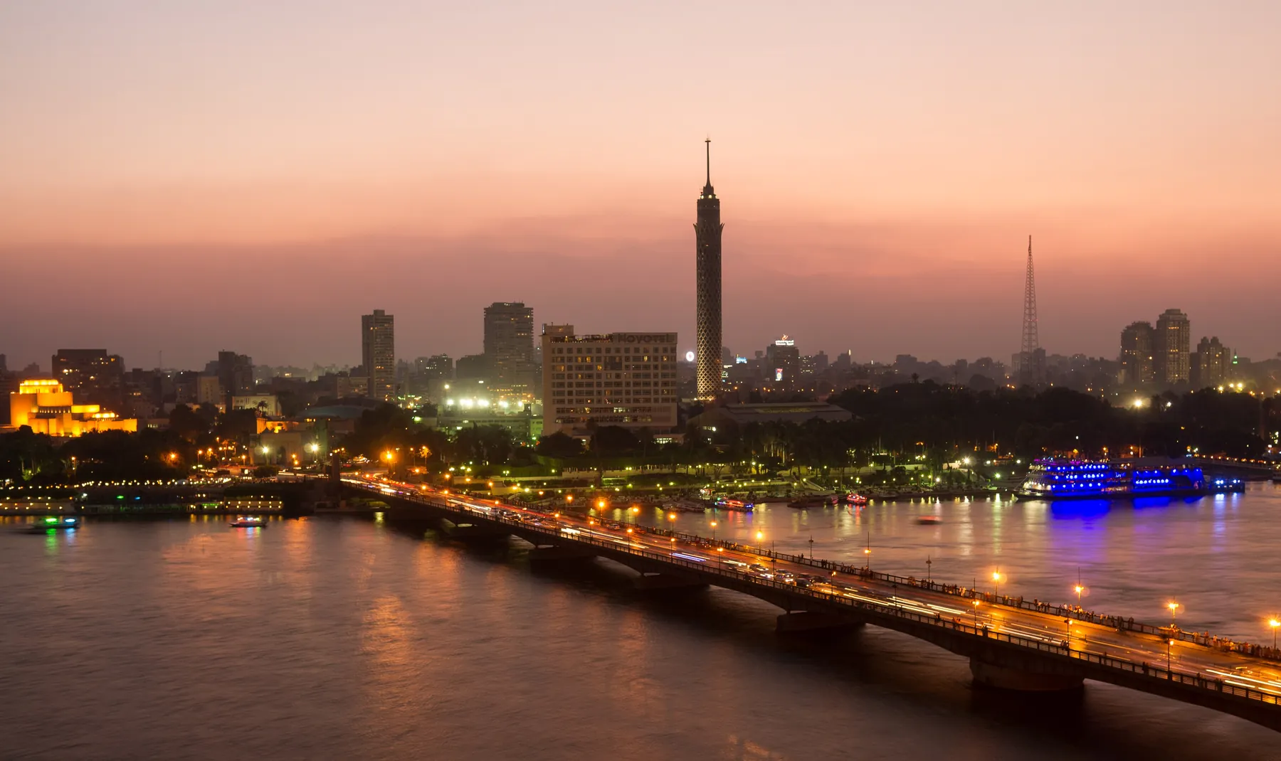Cairo and the Nile in the evening