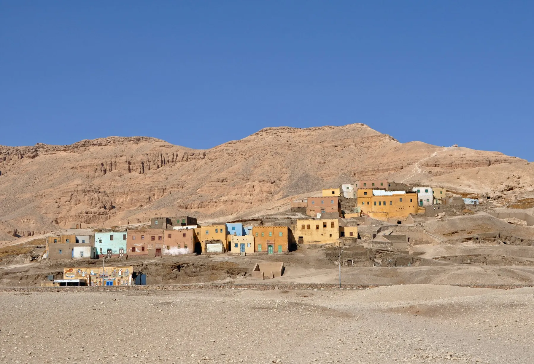 A village on Luxor's West Bank below the Theban hills